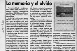 La memoria y el olvido  [artículo] Hernán Soto.