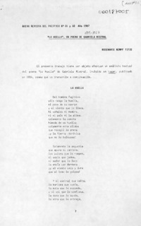 "La Huella", un poema de Gabriela Mistral  [artículo] Rosemarie Kempf Titze.
