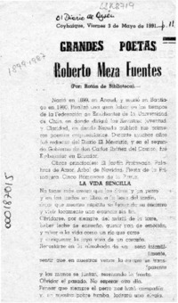 Roberto Meza Fuentes  [artículo] Ratón de biblioteca.