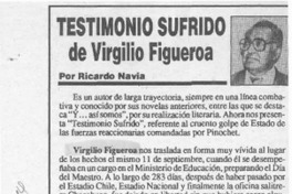 Testimonio sufrido de Virgilio Figueroa  [artículo] Ricardo Navia.