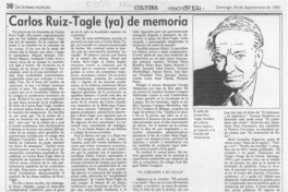 Carlos Ruiz-Tagle (ya) de memoria  [artículo] Filebo.
