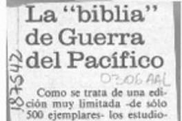 La "Biblia" de Guerra del Pacífico"  [artículo].