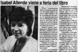 Isabel Allende viene a feria del libro