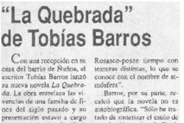 "La Quebrada" de Tobías Barros