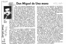 Don Miguel de una mano  [artículo] Filebo.