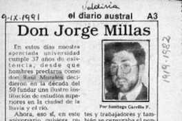 Don Jorge Millas  [artículo] Santiago Carrillo F.
