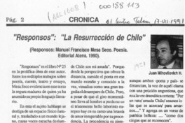 "Responsos", la resurrección de Chile  [artículo] Juan Mihovilovic H.