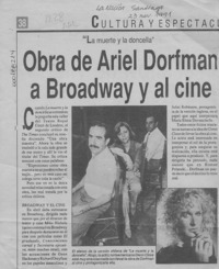 Obra de Ariel Dorfman a Broadway y al cine  [artículo].