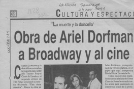 Obra de Ariel Dorfman a Broadway y al cine  [artículo].