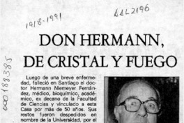 Don Hermann, de cristal y fuego  [artículo].