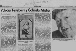 Volodia Teitelboim y Gabriela Mistral  [artículo] Filebo.