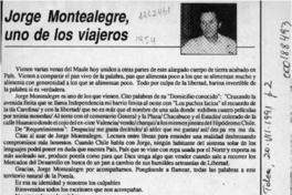Jorge Montealegre, uno de los viajeros  [artículo] Leonardo Villarroel L.