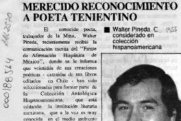Merecido reconocimiento a poeta tenientino  [artículo].