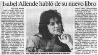 Isabel Allende habló de su nuevo libro