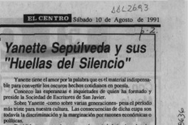 Yanette Sepúlveda y sus "Huellas del silencio"  [artículo] Gabriel Rodríguez.