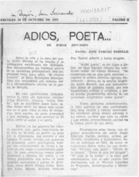 Adiós, poeta --  [artículo] José Vargas Badilla.