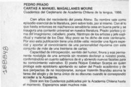 Pedro Prado, Cartas a Manuel Magallanes Moure  [artículo] J. A. M.