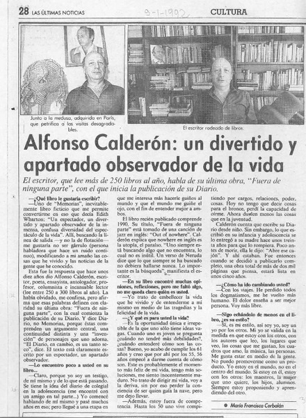 Alfonso Calderón, un divertido y apartado observador de la vida