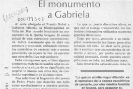 El monumento a Gabriela  [artículo] Tomás Eastman Montt.