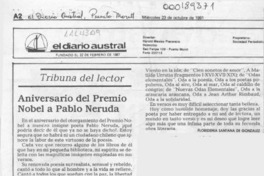 Aniversario del Premio Nobel a Pablo Neruda  [artículo] Floridenia Santana de González.