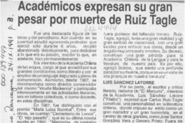 Académicos expresan su gran pesar por muerte de Ruiz Tagle  [artículo].