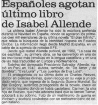 Españoles agotan último libro de Isabel Allende