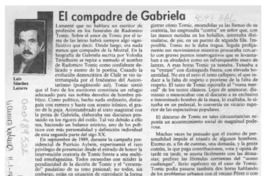 El compadre de Gabriela  [artículo] Luis Sánchez Latorre.
