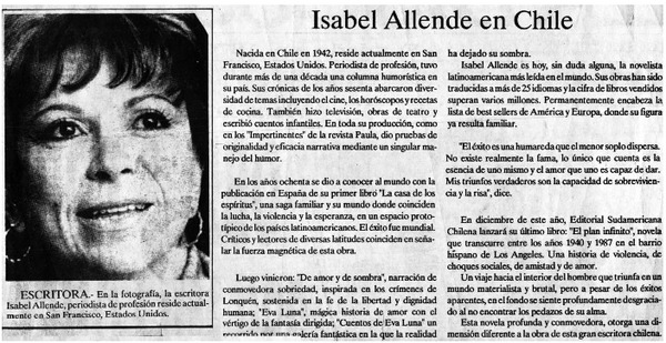 Isabel Allende en Chile