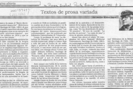 Textos de prosa variada  [artículo] Marino Muñoz Lagos.