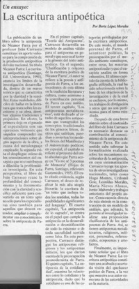 La escritura antipoética  [artículo] Berta López Morales.