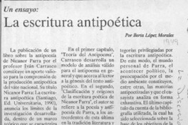 La escritura antipoética  [artículo] Berta López Morales.