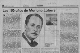 Los 106 años de Mariano Latorre  [artículo] Filebo.