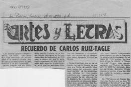 Recuerdo de Carlos Ruiz Tagle  [artículo] Matías Rafide.