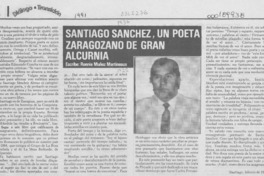Santiago Sánchez, un poeta zaragozano de gran alcurnia