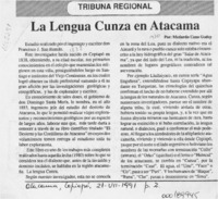 La lengua cunza en Atacama  [artículo] Medardo Cano Godoy.