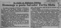 Homenaje a poeta Salvador Zurita Mella  [artículo].