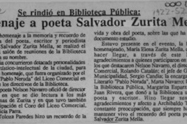 Homenaje a poeta Salvador Zurita Mella  [artículo].