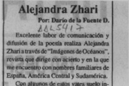 Alejandra Zarhi  [artículo] Darío de la Fuente D.