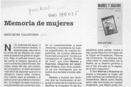 Memoria de mujeres  [artículo] Mercedes Valdivieso.