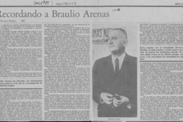 Recordando a Braulio Arenas  [artículo] Enrique Molleto.