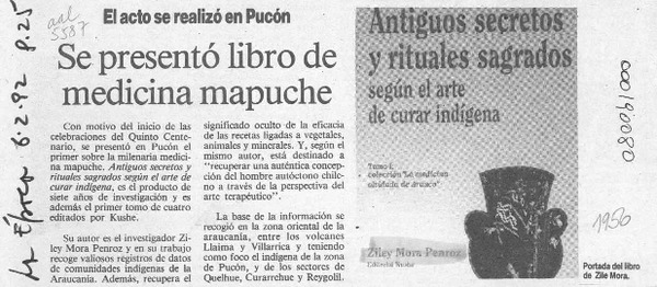 Se presentó libro de medicina mapuche  [artículo].