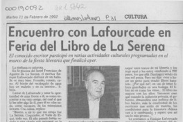 Encuentro con Lafourcade en Feria del Libro de La Serena  [artículo] Rolando Castillo.