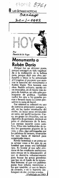 Monumento a Rubén Darío  [artículo] Daniel de la Vega.