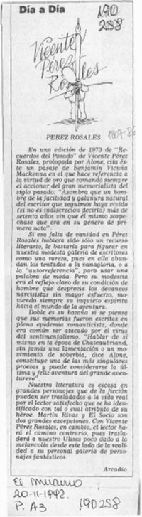 Pérez Rosales  [artículo] Arcadio.