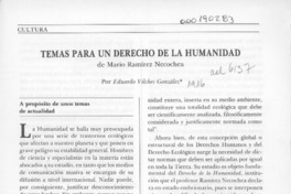 Temas para un derecho de la humanidad  [artículo] Eduardo Vilches González.