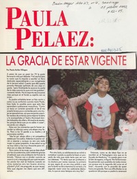 Paula Peláez, la gracia de estar vigente  [artículo] Paula Avilés Villagra.
