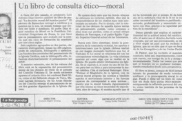 Un libro de consulta ético-moral  [artículo] Luis Eugenio Silva.