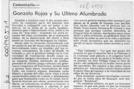 Gonzalo Rojas y su último alumbrado  [artículo] Carlos L. Pezoa.
