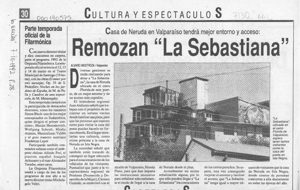 Remozan "La Sebastiana"  [artículo] Alvaro Inostroza.