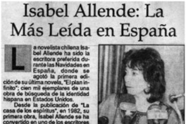 Isabel Allende; la más leída de España